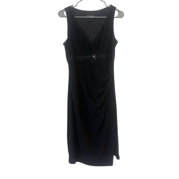 Women's Jessica Howard Embellished Black Cocktail Dress, Size 10P - Picture 1 of 6